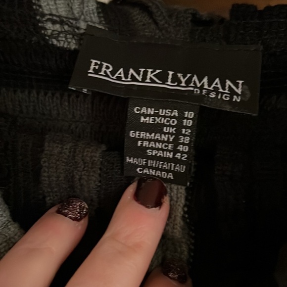 FRANK LYMAN Black/Charcoal Gray/Light Gray Cowl Neck Pullover Sweater, Sz 10,GUC - Picture 3 of 7